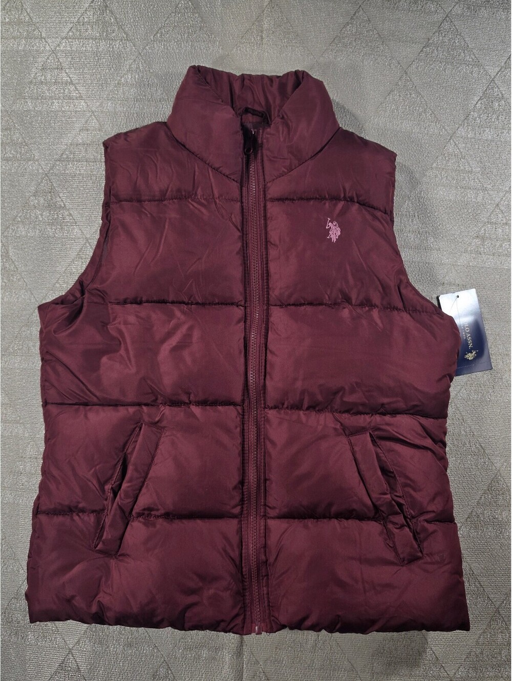 U.S. Polo Assn. Men's Burgundy Puffer Vest Large, New with Tags